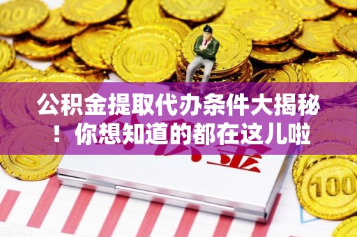 龙海公积金提取代办条件大揭秘！你想知道的都在这儿啦